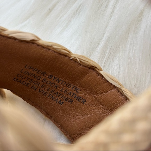 Kate Spade Biege Braided Raffia Espadrilles Woven Sandals - Picture 13 of 14